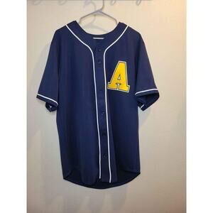 Adult Blue/white Full Button Baseball Jersey #15/A Teamwork Athletic Apparel L